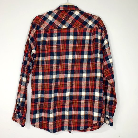 IM Imperial Motion 100% Cotton Red‎ Plaid Flannel Button Down Sz M - Picture 6 of 9